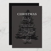 Elegant Classy Black Xmas Tree Christmas Party 招待状 (正面/裏面)