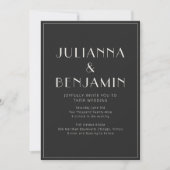 Elegant Classy Bold Black and White Wedding 招待状 (正面)
