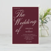 Elegant Classy Burgundy Old Money Wedding 招待状 (スタンド正面)