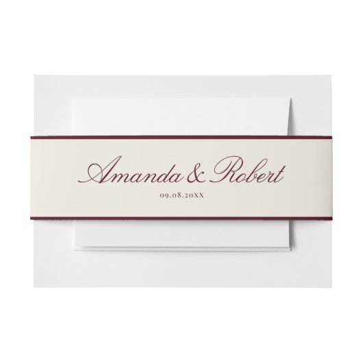 Elegant Classy Burgundy Wedding 招待状ベリーバンド (正面例)