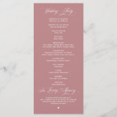 Elegant Classy Dusty Rose Pink Script Wedding プログラム (裏面)