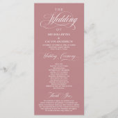Elegant Classy Dusty Rose Pink Script Wedding プログラム (正面)