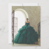 Elegant Classy Emerald Quinceañera 15th Birthday 招待状 (裏面)