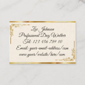 Elegant Classy Gold Monogram Initial 名刺 (裏面)