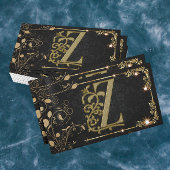 Elegant Classy Gold Monogram Initial 名刺