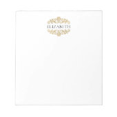 Elegant Classy Modern Monogram Black Gold  ノートパッド (正面)