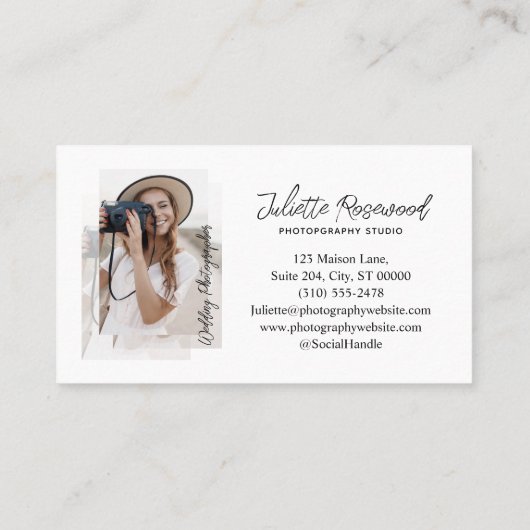 Elegant Classy Photographer Photo Gallery Collage 名刺 (裏面)