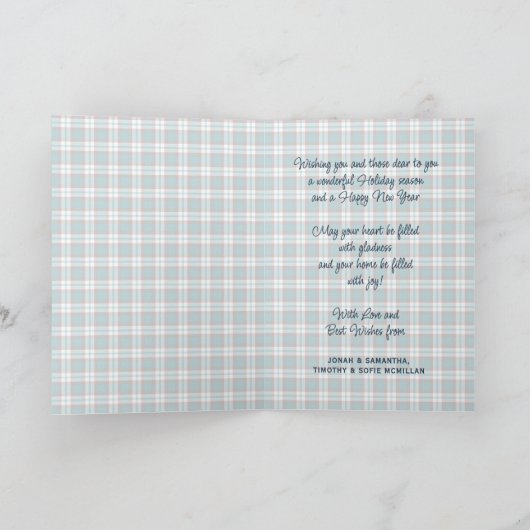 Elegant Classy Rustic Plaid Pattern シーズンカード (内部)