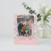 Elegant Classy Rustic Plaid Pattern シーズンポストカード (スタンド正面)