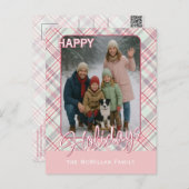 Elegant Classy Rustic Plaid Pattern シーズンポストカード (正面/裏面)