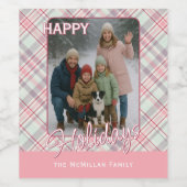 Elegant Classy Rustic Plaid Pattern ワインラベル (シングルラベル)