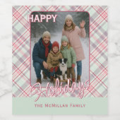 Elegant Classy Rustic Plaid Pattern ワインラベル (シングルラベル)