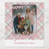 Elegant Classy Rustic Plaid Pattern ワインラベル (シングルラベル)