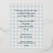 Elegant Classy Rustic Plaid Pattern Gold 箔シーズンカード (裏面)