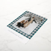 Elegant Classy Rustic Plaid Pattern Gold 箔シーズンカード (回転した状態)