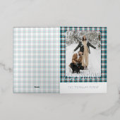 Elegant Classy Rustic Plaid Pattern Gold 箔シーズンカード (外側レイダウン)