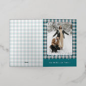 Elegant Classy Rustic Plaid Pattern Gold 箔シーズンカード (外側レイダウン)