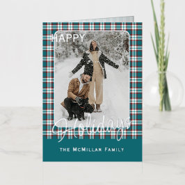 Elegant Classy Rustic Plaid Pattern Gold 箔シーズンカード