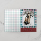 Elegant Classy Rustic Plaid Pattern Gold 箔シーズンカード (外側レイダウン)