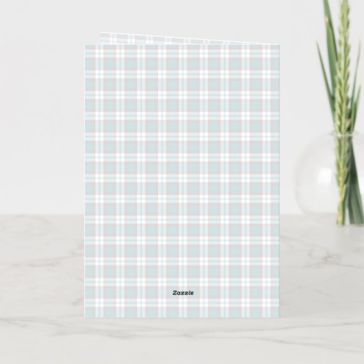 Elegant Classy Rustic Plaid Pattern Gold 箔シーズンカード (裏面)