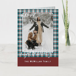 Elegant Classy Rustic Plaid Pattern Gold 箔シーズンカード