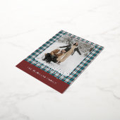 Elegant Classy Rustic Plaid Pattern Gold 箔シーズンポストカード (回転した状態)