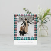 Elegant Classy Rustic Plaid Pattern Gold 箔シーズンポストカード (立ち正面)