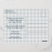 Elegant Classy Rustic Plaid Pattern Gold 箔シーズンポストカード (裏面)