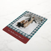 Elegant Classy Rustic Plaid Pattern Gold Foil Holi 箔シーズンカード (回転した状態)