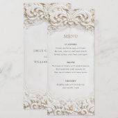 Elegant Classy White Baroque Frame Wedding メニュー (正面/裏面)