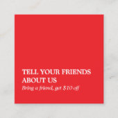 Elegant Clean Bold Red White Salon 紹介カード (正面)