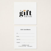 Elegant Clean Faux Gold Heart Gift Certificate (正面&裏面)