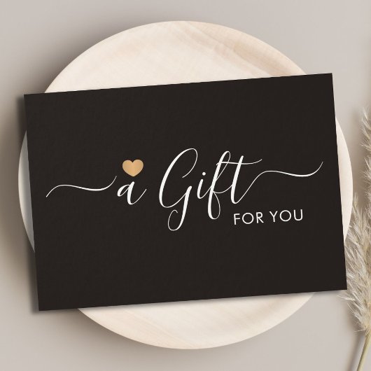 Elegant Clean Faux Gold Heart Ivory Black