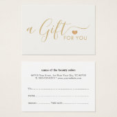 Elegant Clean Faux Gold Heart Warm White (正面&裏面)