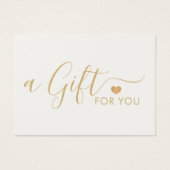 Elegant Clean Faux Gold Heart Warm White (正面)