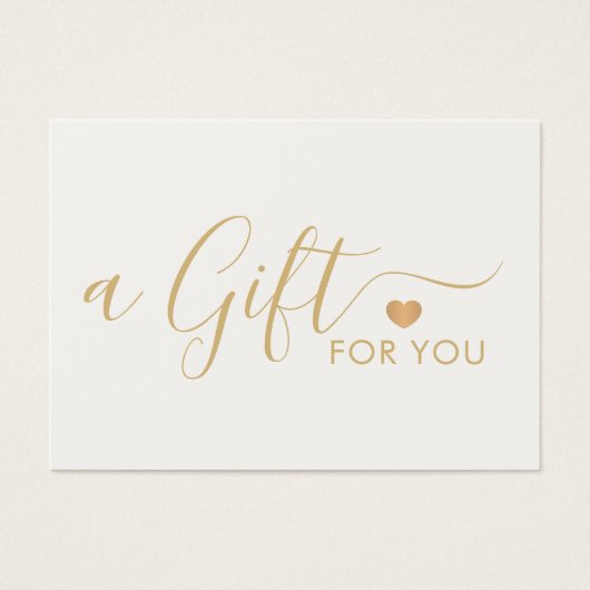 Elegant Clean Faux Gold Heart Warm White (正面)