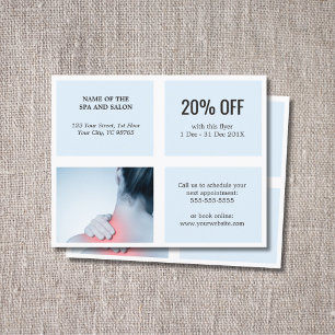 Elegant Clean White Blue Photo Massage Therapist チラシ