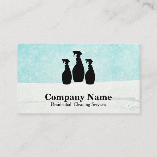 Elegant Cleaning Service Glitter Watercolor Busine 名刺 (正面)