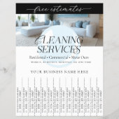Elegant Cleaning Services Tear Off Strips Flyer チラシ (正面)