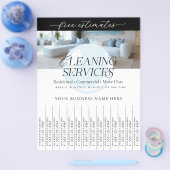Elegant Cleaning Services Tear Off Strips Flyer チラシ (シングル)