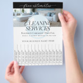 Elegant Cleaning Services Tear Off Strips Flyer チラシ (手)