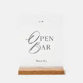 Elegant Clear Acrylic Open Bar Sign アクリルサイン (正面)