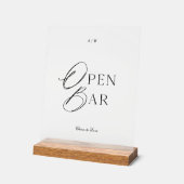 Elegant Clear Acrylic Open Bar Sign アクリルサイン (傾斜)