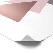 elegant clear rose gold foil geometric triangles ポスター (角)