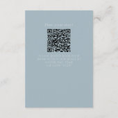 Elegant Coastal Blue Modern Wedding エンクロージャーカード (裏面)