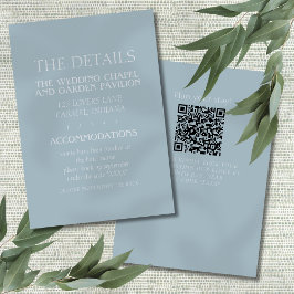 Elegant Coastal Blue Modern Wedding エンクロージャーカード