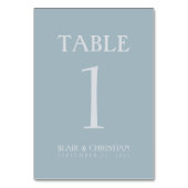 Elegant Coastal Blue Modern Wedding テーブルナンバー (正面)