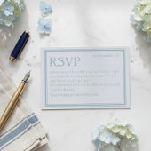 Elegant Coastal Blue Modern Wedding 出欠カード