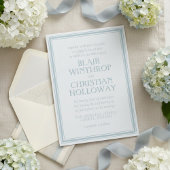 Elegant Coastal Blue Modern Wedding Invitation 招待状