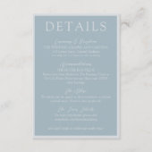 Elegant Coastal Blue Script Wedding Enclosure Card エンクロージャーカード (正面)